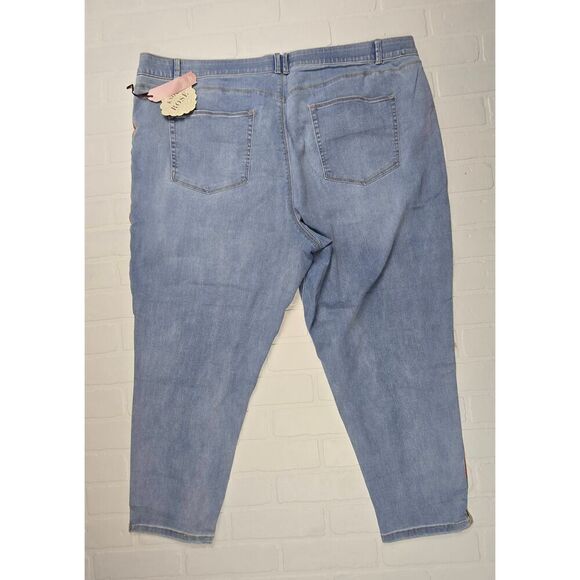 Knox Rose Embroidered Light Wash Skinny Ankle Jeans 28W - Picture 2 of 5